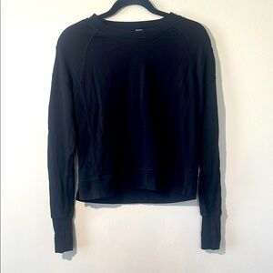 Sweaty Betty After Class Crop‎ Black Long Sleeve Sweatshirt Women XS Activewear